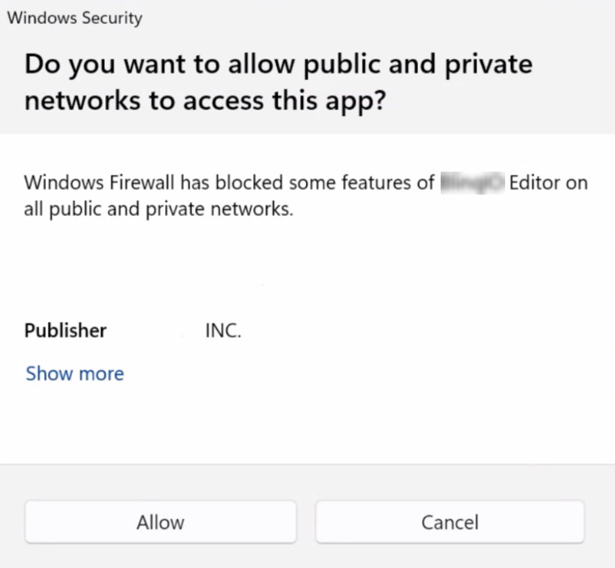 Allow incoming connections on Windows