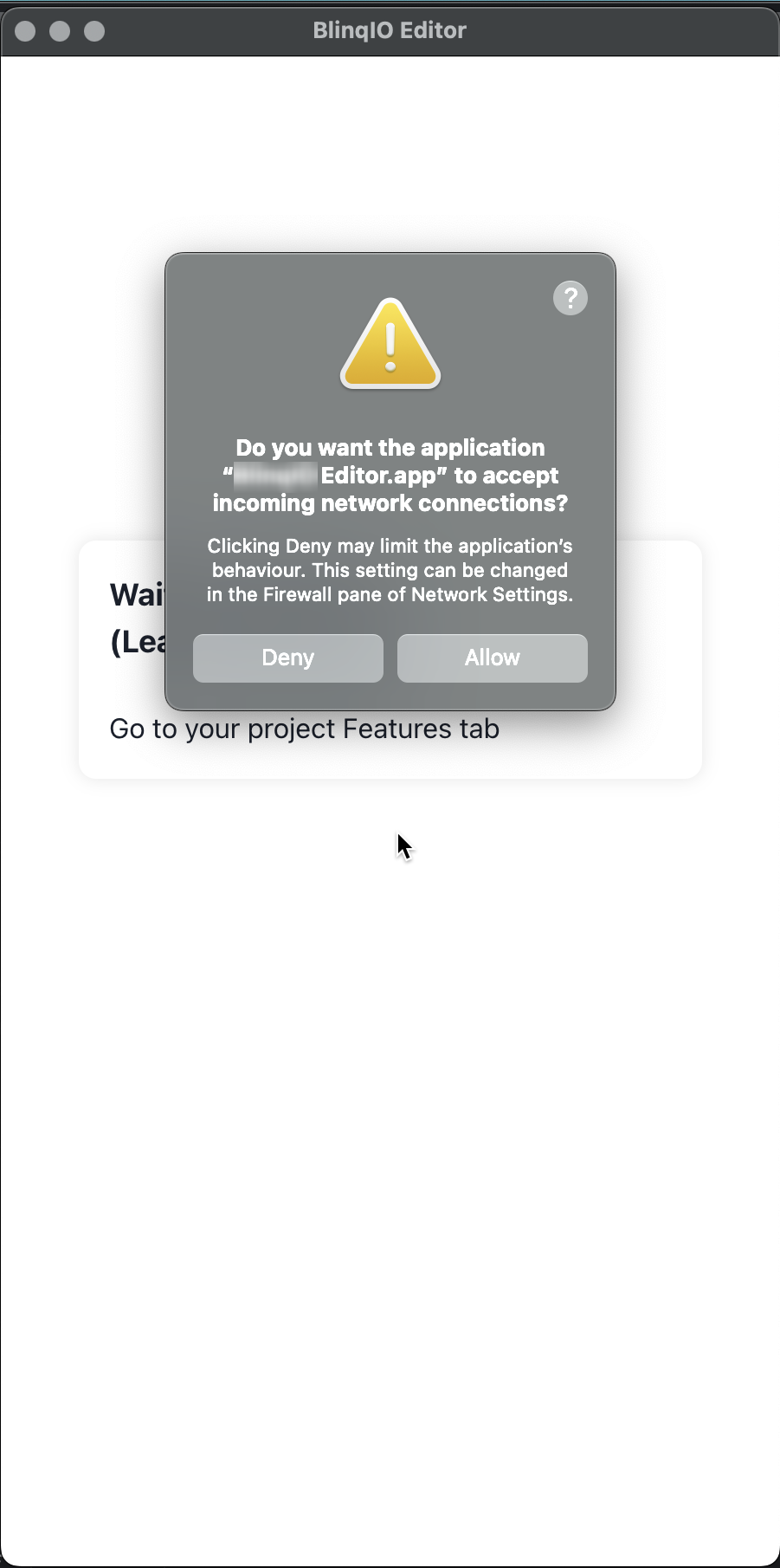 BlinqIO Client installed on macOS