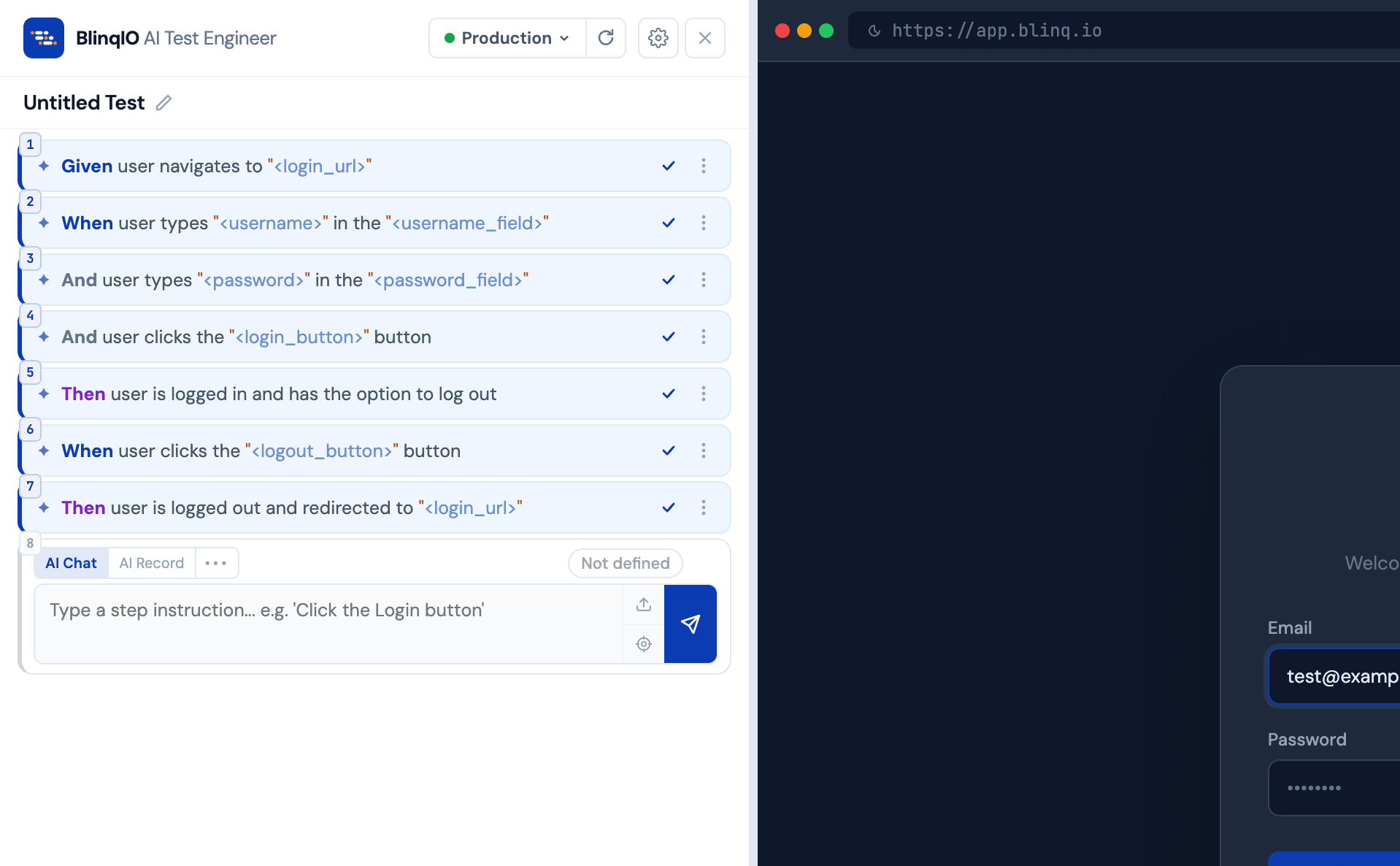 Step list showing collapsed and expanded steps