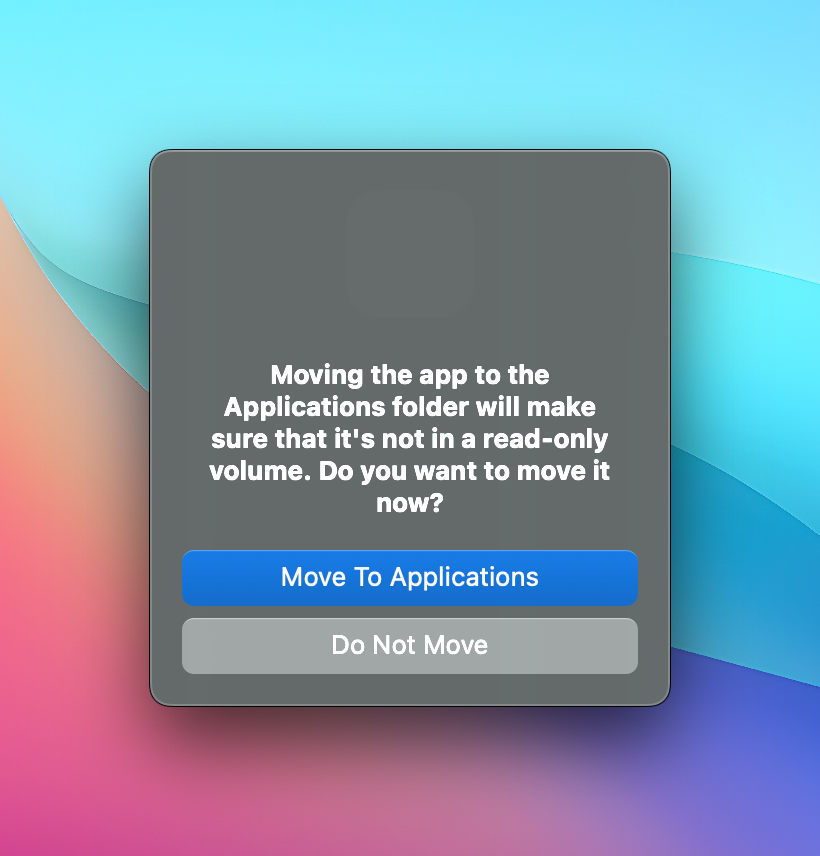 Move to Applications on macOS